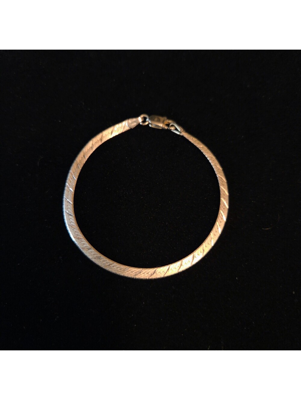 Vintage Sterling Silver 7" Patterned Herringbone Bracelet
